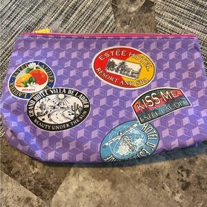 Estee Lauder Lavender Travel Pouch with Colorful Patches